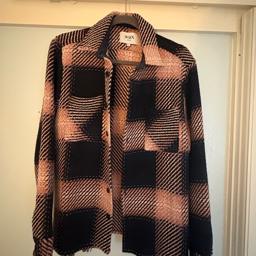 Wax London Black and Pink Plaid Shirt